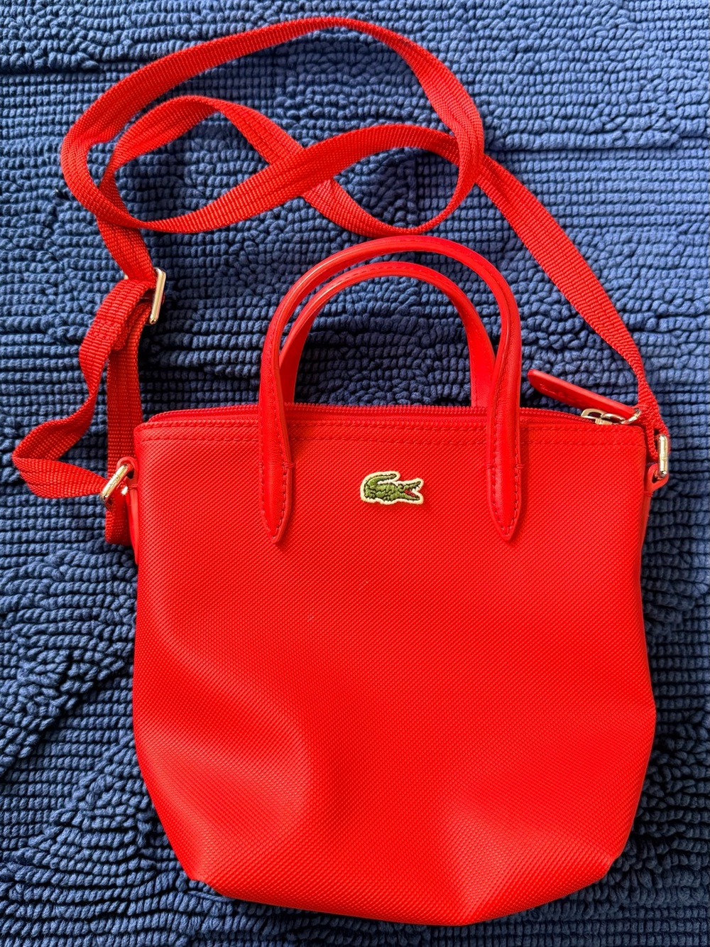 Lacoste Bright Red Crossbody Mini Tote Bag - Picture 6 of 9